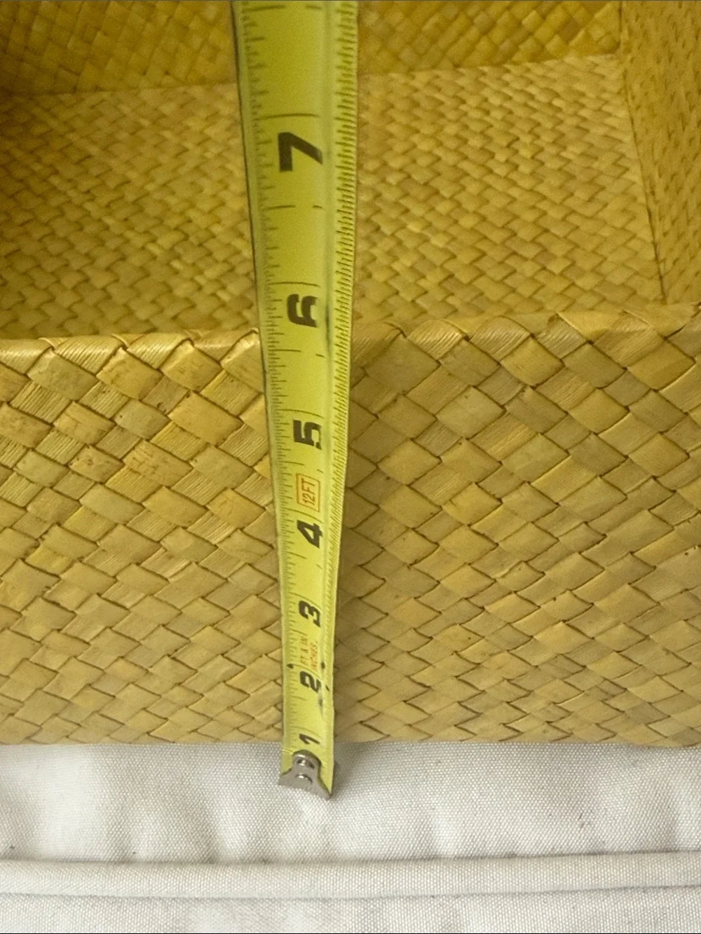 Woven Decorative Storage Box Yellow / Gold Weave straw structured hand made Bin
